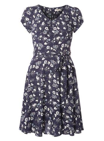 Dorothy Perkins *billie And Blossom Black Ditsy Floral Dress