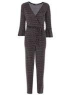 Dorothy Perkins *quiz Black Glitter Jumpsuit