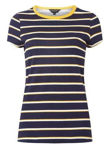 Dorothy Perkins Navy Striped Cotton T-shirt