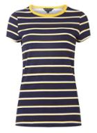 Dorothy Perkins Navy Striped Cotton T-shirt