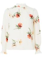 Dorothy Perkins Petite Ivory Floral Shirred Neck Top