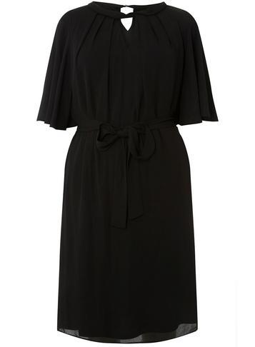 Dorothy Perkins *dp Curve Black 'hannah' Twist Neck Skater Dress
