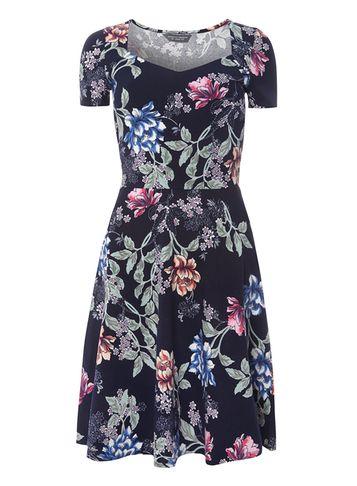 Dorothy Perkins *tall Floral Sweetheart Neck Dress
