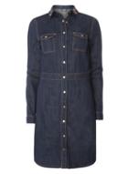 Dorothy Perkins *tall Indigo Denim Embroidered Shirt Dress