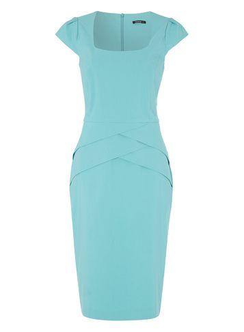 Dorothy Perkins *roman Originals Aqua Bengaline Dress