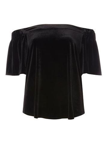 Dorothy Perkins Black Velvet Bardot Top