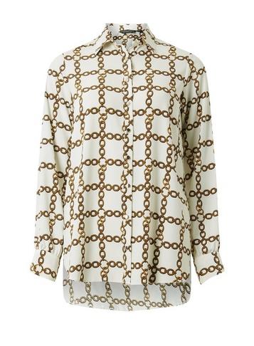 Dorothy Perkins Ivory Chain Print Long Line Shirt