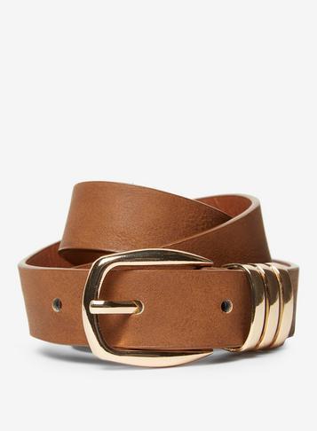 Dorothy Perkins Tan Triple Keeper Belt