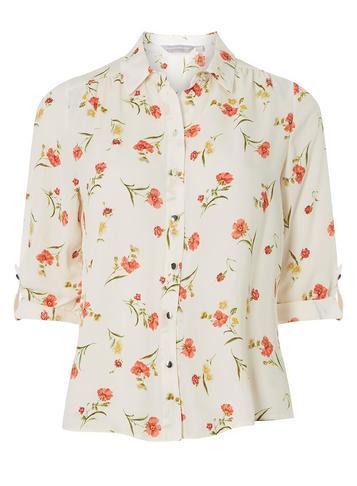 Dorothy Perkins Petite Multi Coloured 'delilah' Roll Sleeve Shirt