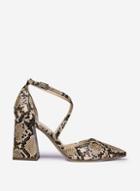 Dorothy Perkins Wide Fit Multi Coloured Daria Snake Print Court Shoes