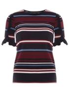Dorothy Perkins Multi Coloured Ruffle Sleeve Stripe T-shirt