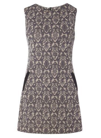 Dorothy Perkins *izabel London Beige Sixties Shift Dress