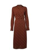 Dorothy Perkins *tall Brown Spot Print Midi Dress