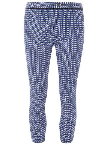 Dorothy Perkins Petite Cobalt Geometric Print Bengaline Trousers