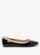 Dorothy Perkins Black Patent Pu 'holly' Stud Flat Pumps