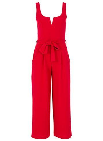 Dorothy Perkins *quiz Red Tie Belt Culottes Jumpsuit