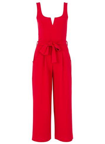 Dorothy Perkins *quiz Red Tie Belt Culottes Jumpsuit