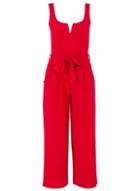 Dorothy Perkins *quiz Red Tie Belt Culottes Jumpsuit