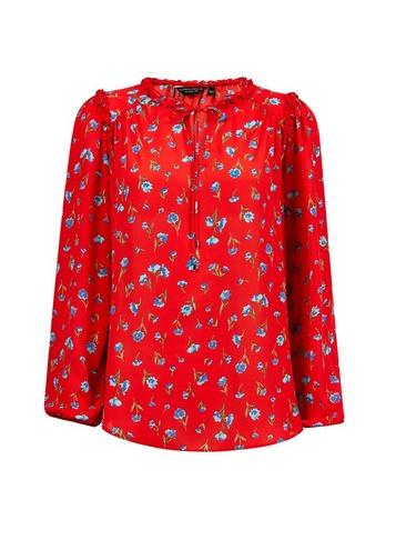 Dorothy Perkins Red Ditsy Print Tie Neck Top