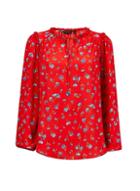 Dorothy Perkins Red Ditsy Print Tie Neck Top