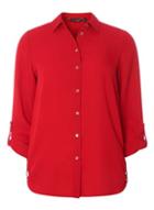 Dorothy Perkins Ruby Red Tab Roll Sleeve Shirt