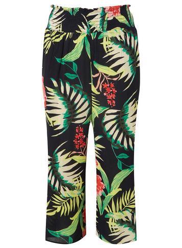 Dorothy Perkins Navy Tropical Print Culotte Trousers