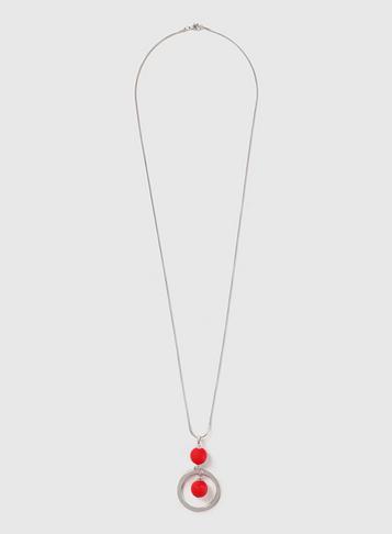 Dorothy Perkins Red Ball Drop Necklace