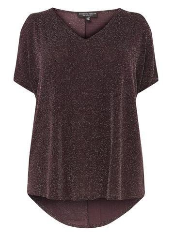 Dorothy Perkins Dp Curve Purple V-neck Shimmer Top
