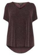 Dorothy Perkins Dp Curve Purple V-neck Shimmer Top