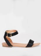 Dorothy Perkins Wide Fit Black Comfort Fran Sandals