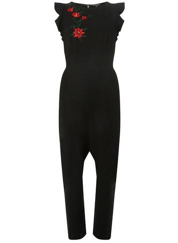Dorothy Perkins Black Embroidered Jumpsuit