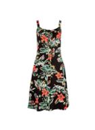 Dorothy Perkins Black And Pink Floral Print Button Through Camisole Dress
