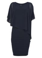 Dorothy Perkins *roman Originals Navy Chiffon Layer Dress