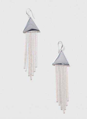 Dorothy Perkins White Triangle Tassel Earrings