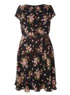 Dorothy Perkins *billie & Blossom Curve Black Floral Chiffon Dress