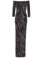 Dorothy Perkins *quiz Black Glitter Maxi Dress