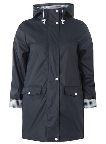 Dorothy Perkins Navy Button Front Raincoat