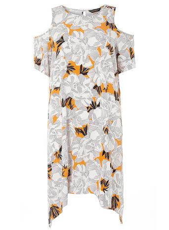 Dorothy Perkins Orange Cold Shoulder Shift Dress