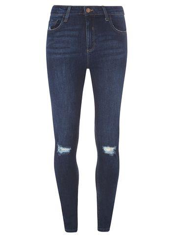 Dorothy Perkins *tall Indigo Rip Knee Darcy Jeans