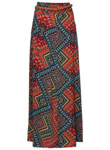 Dorothy Perkins *izabel London Orange Print Maxi Skirt