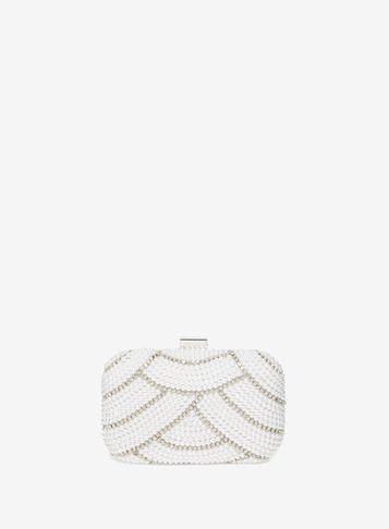 Dorothy Perkins Ivory Pearl Box Clutch Bag
