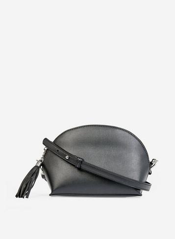 Dorothy Perkins Black Half Moon Tassel Cross Body Bag