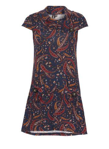 Dorothy Perkins *izabel London Multi Navy Paisley Print Shift Dress