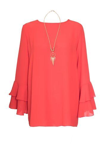Dorothy Perkins *quiz Frill Sleeve Necklace Top