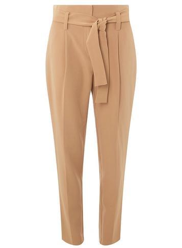 Dorothy Perkins Camel Tie Tapered Leg Trousers