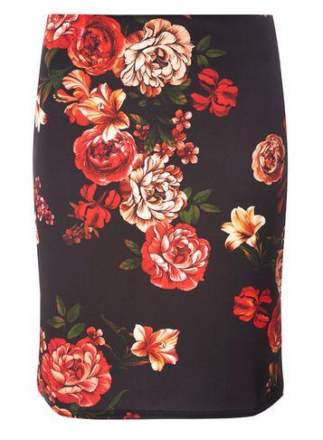 Dorothy Perkins *tall Red Floral Print Mini Skirt