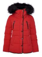 Dorothy Perkins *quiz Red Padded Faux Fur Jacket