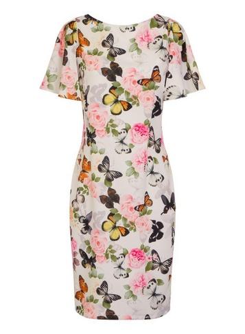 *paper Dolls Multi Coloured Butterfly Print Bodycon Dress
