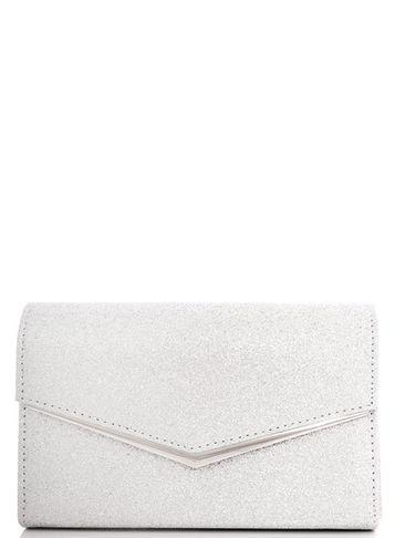 Dorothy Perkins *quiz Silver Glitter Clutch Bag