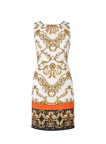 Dorothy Perkins Cream Chain Printed Sleeveless Shift Dress